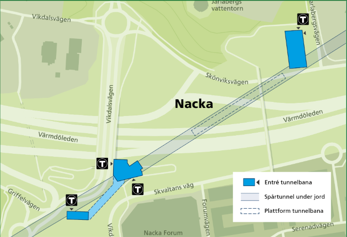 tunnelbanans uppgångar position