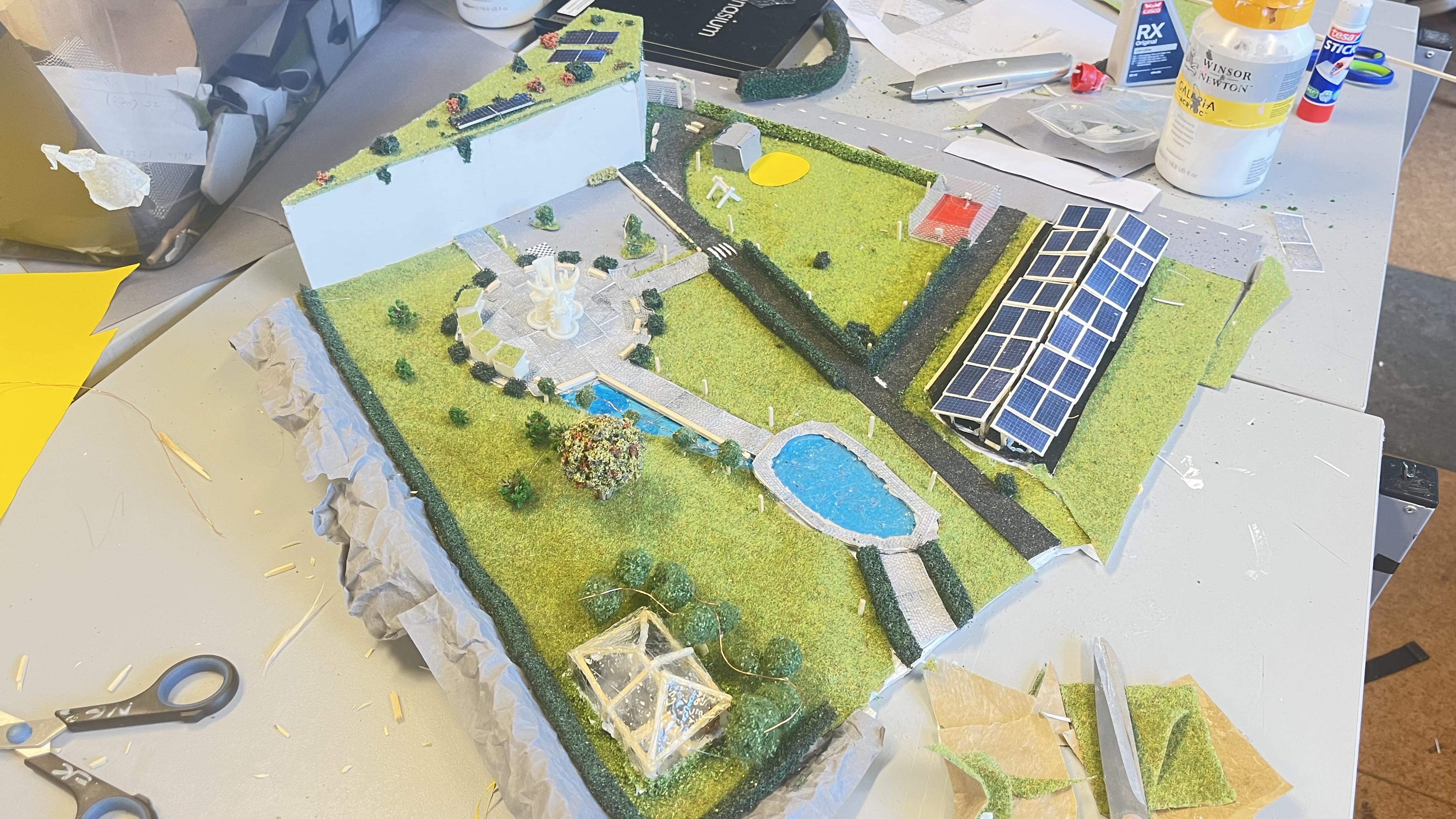 Fysisk modell som visar en överblick av Naturbantorget